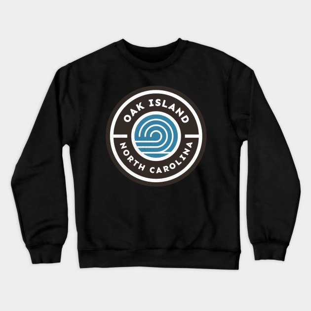 Oak Island, NC Waves Summer Vacationing Crewneck Sweatshirt by Contentarama